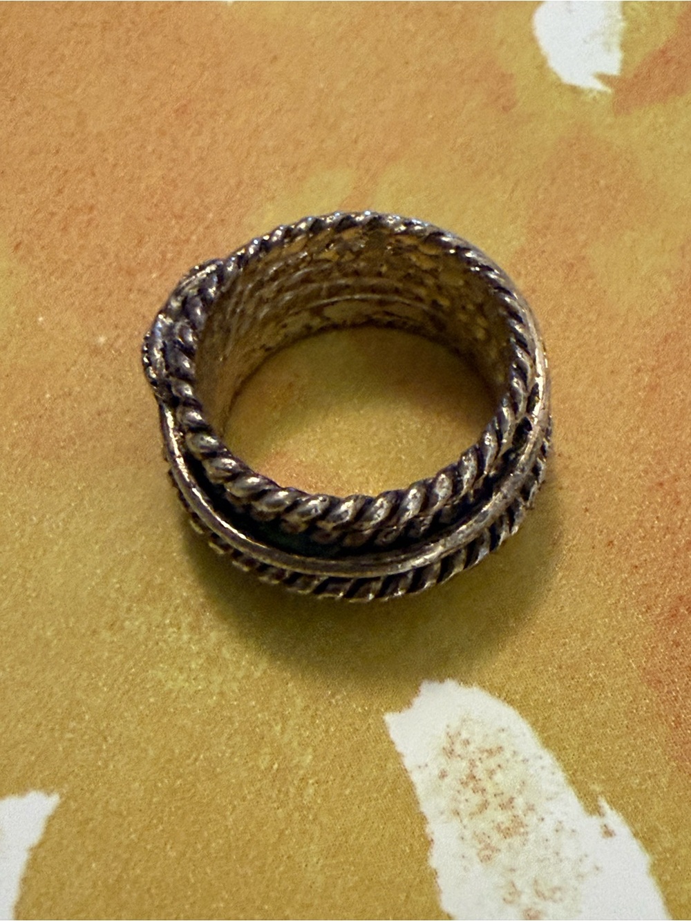 Premier Designs Silver Tone Multi Band Rope Ring Size 6 Boho Statement Ring - Picture 5 of 7